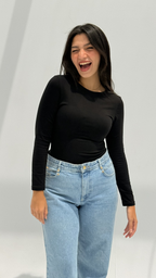 Long sleeve basic top - Black