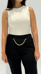 Sleeveless basic top - Beige