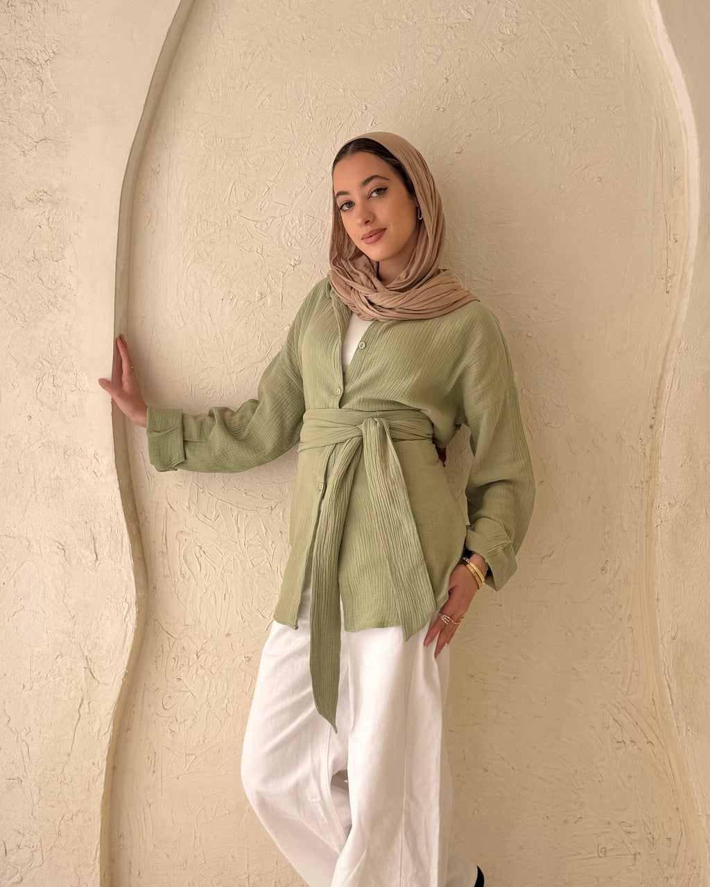 Ivory Blouse - Olive