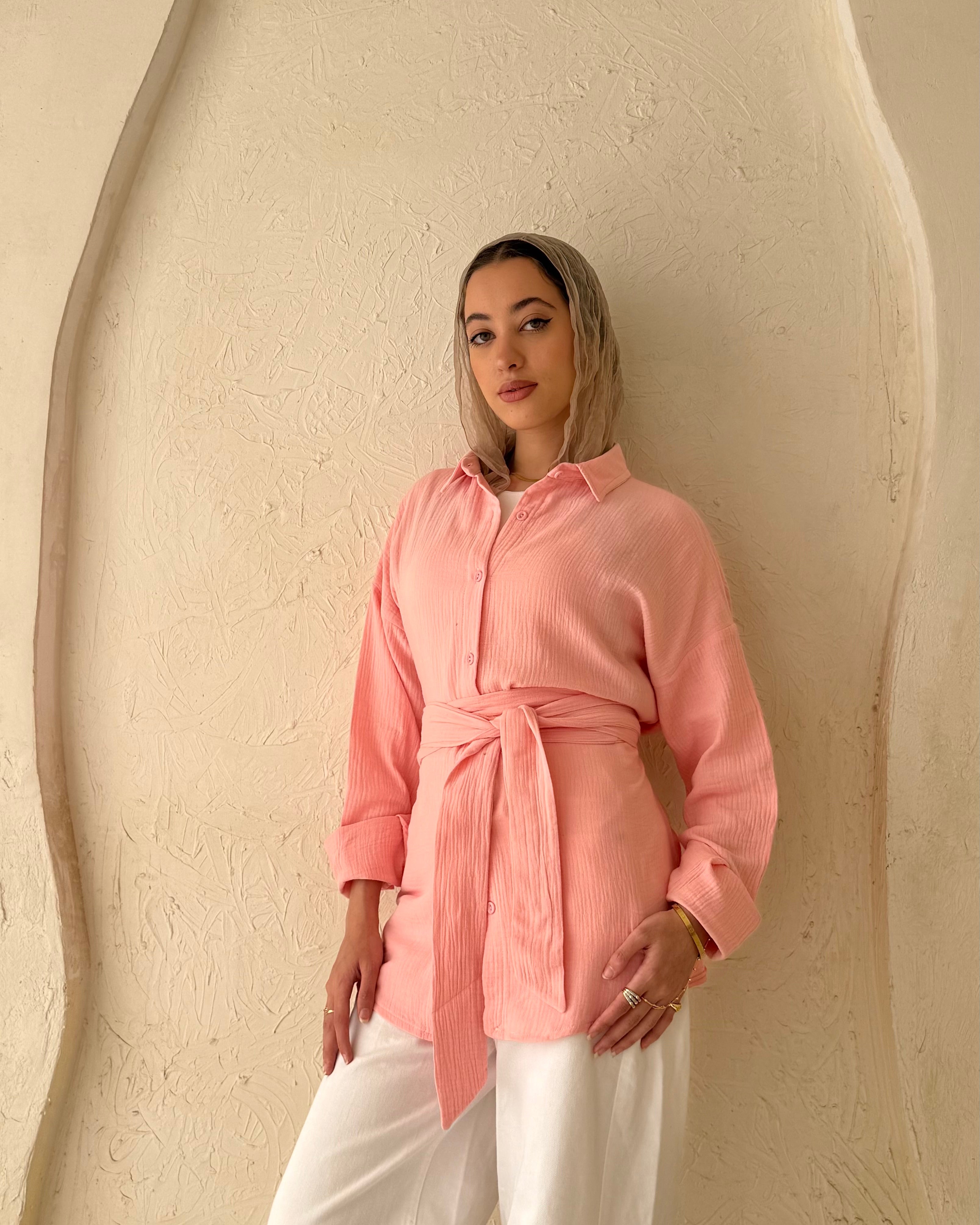 Ivory Blouse - Pink