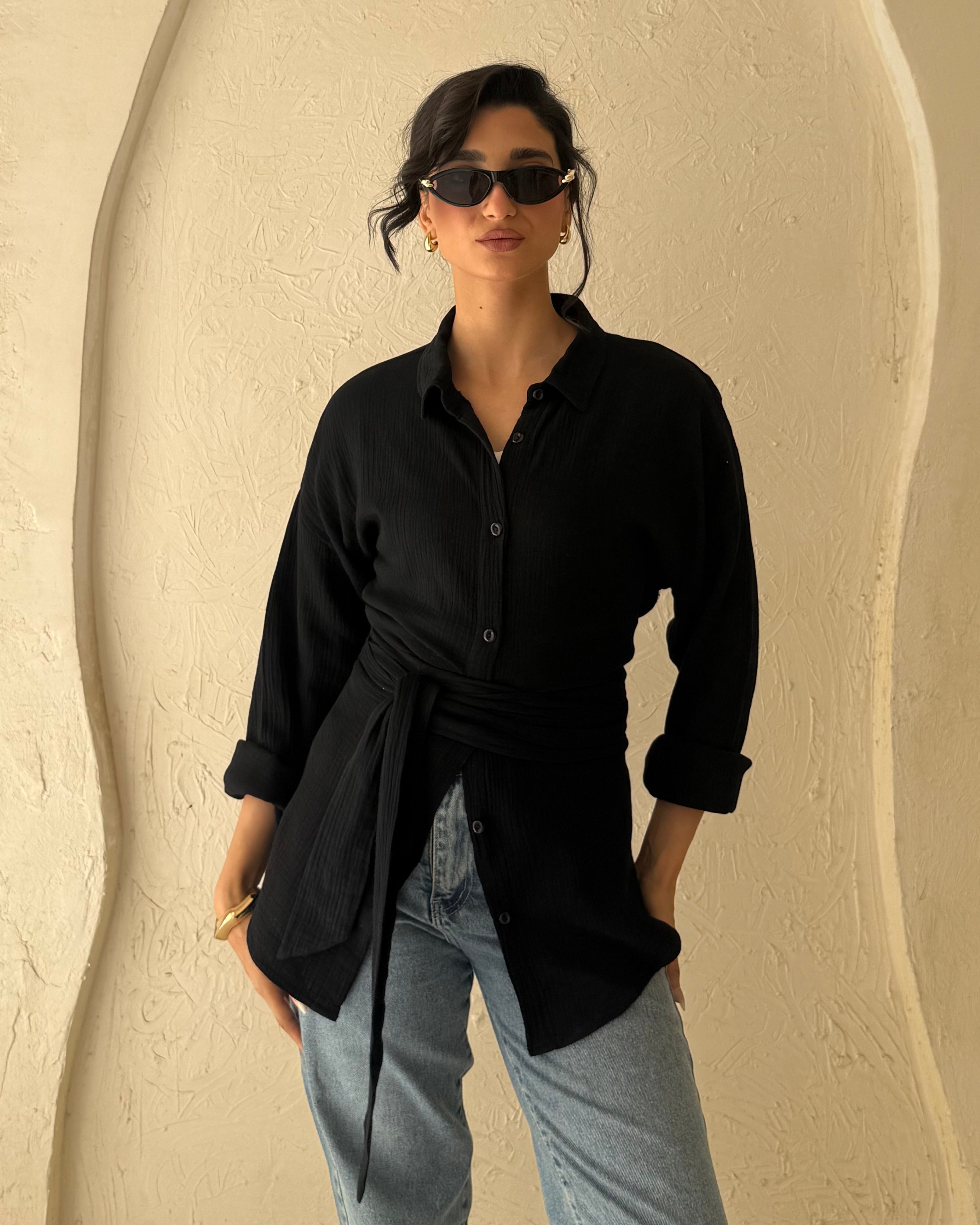Ivory Blouse - Black