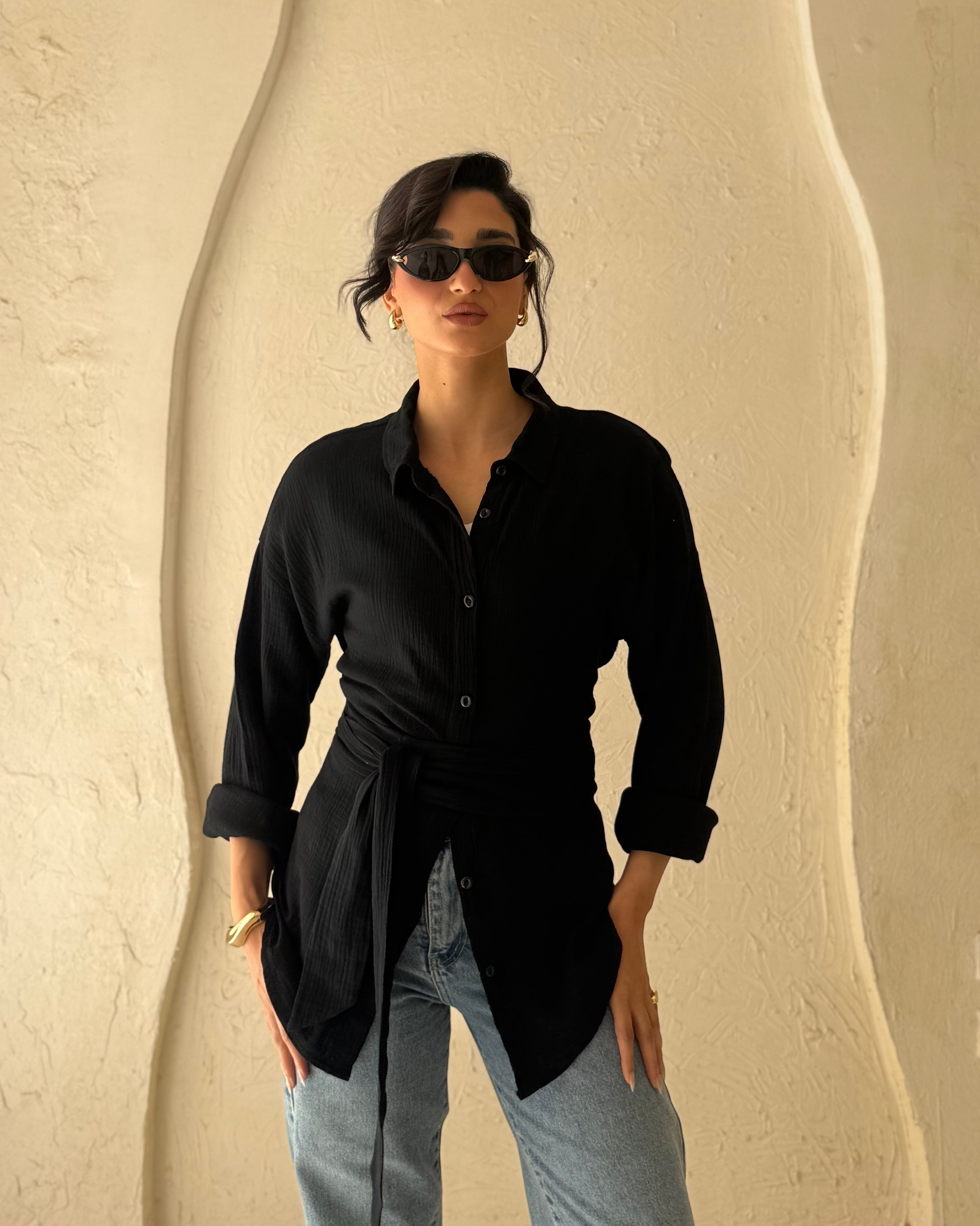 Ivory Blouse - Black