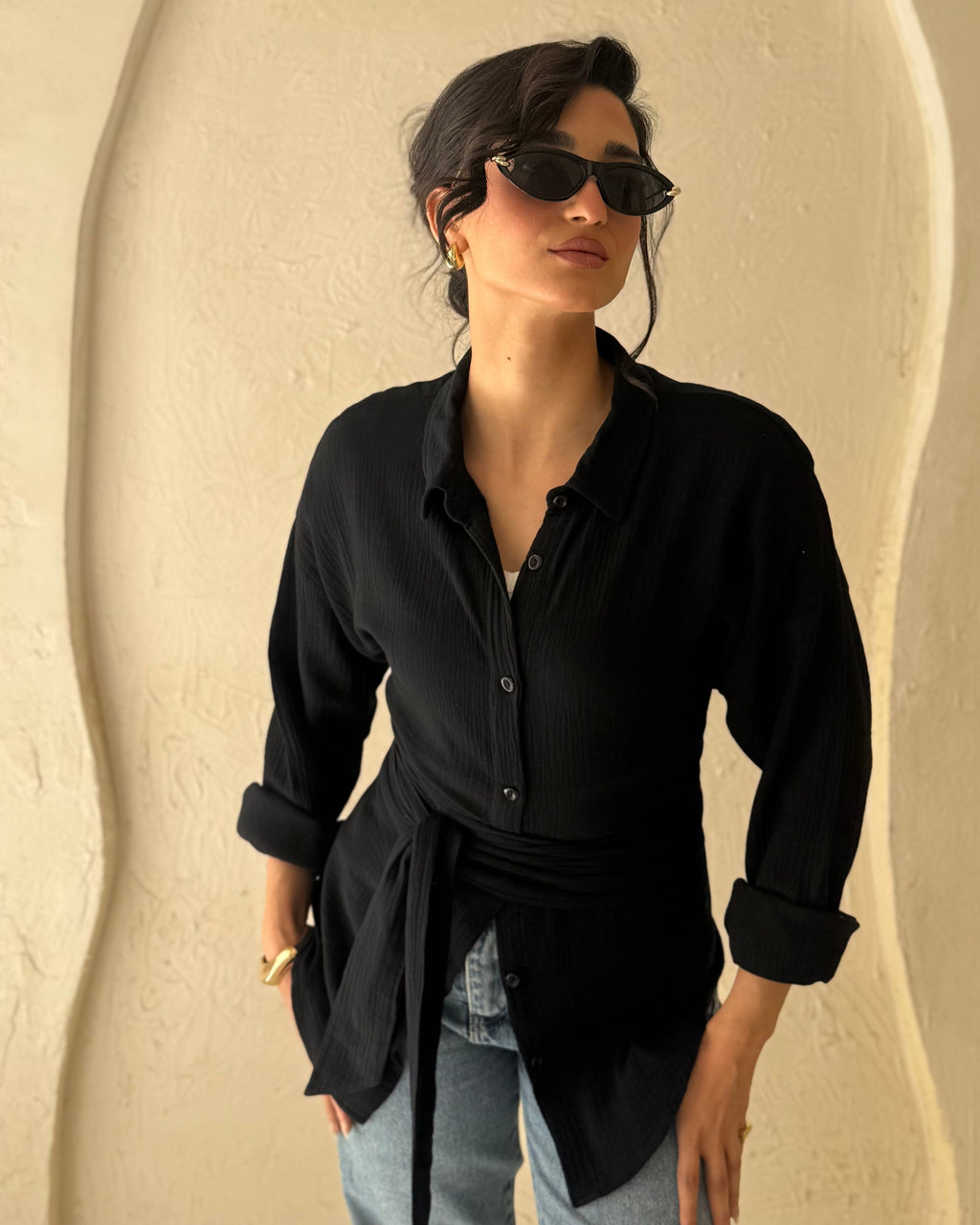 Ivory Blouse - Black