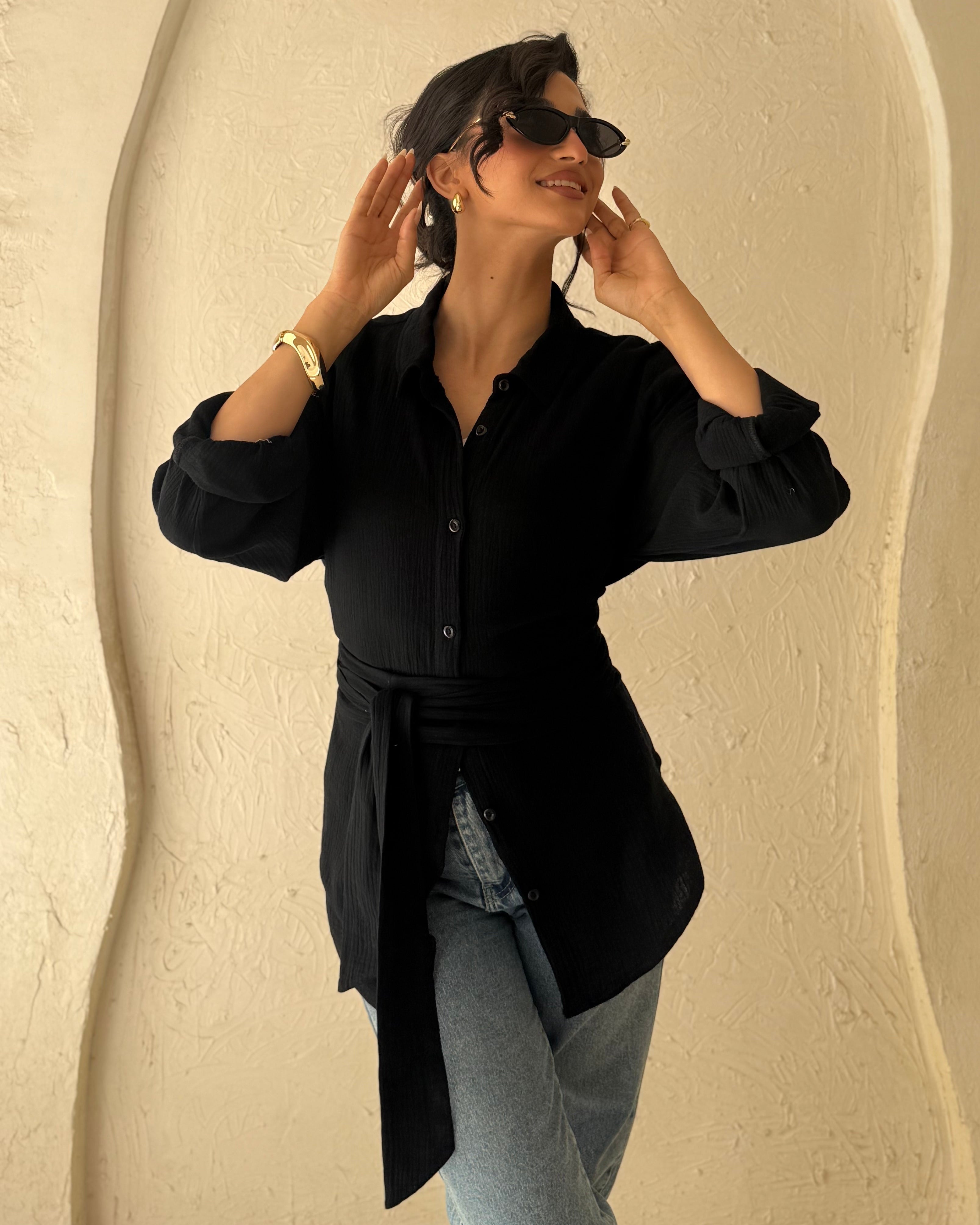 Ivory Blouse - Black