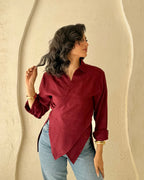 Velora Blouse - Dark Red