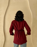 Velora Blouse - Dark Red
