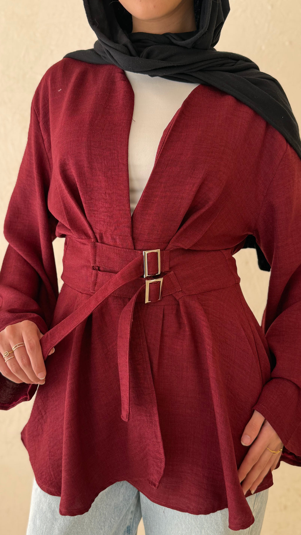 Virelle Blouse - Dark Red